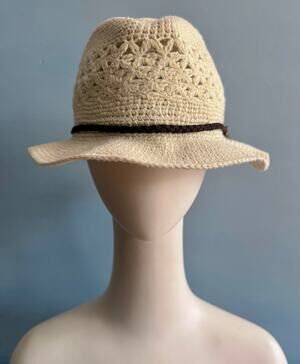 PISTIL Cream Woven Knit Summer Hat Womens sz OS